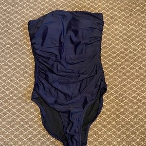 J.Crew Ruched Bandeau One-Piece Bathing Suit